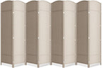 8 Panel Room Divider,6Ft Folding Privacy Screen,Tall - Extra Wide Foldable Panel Partition Wall Divider with Diamond Double-Weaved Hand-Woven Design Room Screen Divider