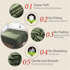 Fleece Blanket Queen Size 350GSM Lightweight Throw for The Bed Extra Soft Brush Fabric Super Warm Sofa Blanket 90" x 90"(Green Queen)