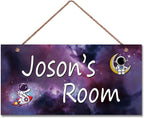 Personalized Signs Astronaut Sign Customized Signs Wall Art Decoration Exquisite Decorative Signs Custom Name Baby Bedroom Kids Room Outer Space Themed Decor For Girls Boys Room