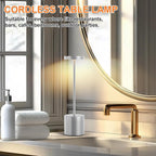 Cordless Table Lamp – 2 Pack Rechargeable Table Lamps, 5000mAh Battery Operated Lamp with 3-Color Dimmable Light, Outdoor Table Lamp for Bedroom, Restaurant, Patio, Home Décor (Silver)