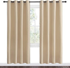 NICETOWN Blackout Draperies Curtains Panels - Window Treatment Thermal Insulated Solid Grommet Blackout Curtains/Panels/Drapes for Bedroom (Set of 2 Panels, 55 by 78 Inch, Biscotti Beige)