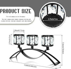 Black 3-Arm Crystal Candle Holders Arched - Elegant Tabletop Candelabra Centerpiece for Weddings, Dining Room Decor, Modern Home & Cabinet Display Housewarming