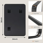 DUMOS Black Metal Framed Vanity Rounded Rectangle Bathroom Mirrors for Over Sink Wall, 36x24 Inch Large Matte Mirror, Modern Decorative for Restroom, Farmhouse, Horizontally or Vertically Hanging