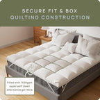 Extra Thick Fitted Mattress Topper - Queen Size | Soft & Cooling Pillow Top Mattress Pad & Protector | Bed Topper for Back Pain, Straps Stretch 6" to 22" Deep