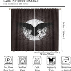 Cool Raven Print Curtains,Vintage Nordic Viking Theme Dead Tree Crow Full Moon Window Drapes Thermal Insulated Rod Pocket Blackout Drapes for Bedroom 2 Panels 63L x 36W