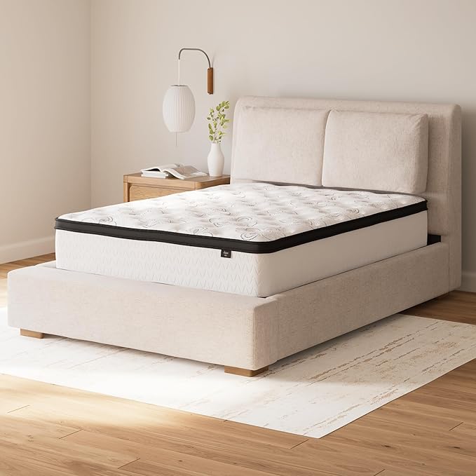 Ashley Chime Queen Mattress Hybrid 12 Inch Firm Memory Foam for Pressure Relief, Mattress In a Box with Cooling Gel, Fiberglass Free