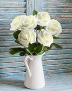 JOYLEX Artificial Flowers Realistic Roses, Real Looking Fake Roses with Stem for DIY Wedding Bouquets Centerpieces Bridal Shower Party Home Romantic Decorations (Milk White, Regular 3" - 200pcs)