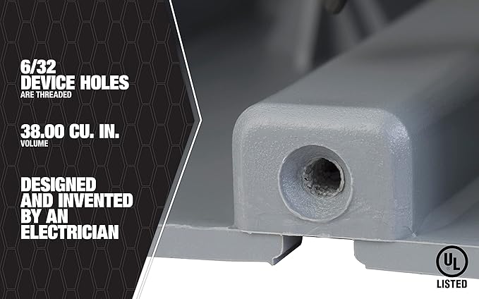 Southwire Device Box, Two Gang | Depth Adjustable | Heavy Duty 42lb | Gray | Pack of 2