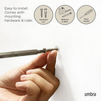 Umbra Flip Wall-Mounted Coat Rack Rail Hook for Hats, Jackets, Bags and More – Modern, Space-Saving Storage Organizer for Entryway, Mudroom, Closet, Bathroom, Bedroom, Kids Room, or Nursery, 5 Hooks,