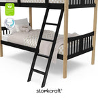 Storkcraft Caribou Twin-Over-Twin Bunk Bed (Black with Natual) – GREENGUARD Gold Certified, Converts to 2 Individual Beds