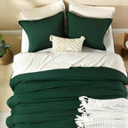 Litanika Dark Emerald Green Comforter California King Size, 3 Pieces Cal King Lightweight Solid Bedding Comforter Set, All Season Fluffy Bed Set (104x96In Comforter & 2 Pillowcases)