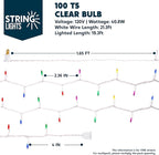Joiedomi Christmas String Lights Indoor,100 Count Mini Multicolor Light with 21.4 FT White Wire,Lighting Decor for Patio Dorm Classroom Bedroom Holiday Wedding Party Garland Birthday Festival