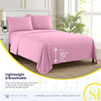 Full Size Sheet Sets - Breathable Luxury Sheets with Full Elastic & Secure Corner Straps Built In - 1800 Supreme Collection Extra Soft Deep Pocket Bedding Set, Sheet Set, Full, Pink