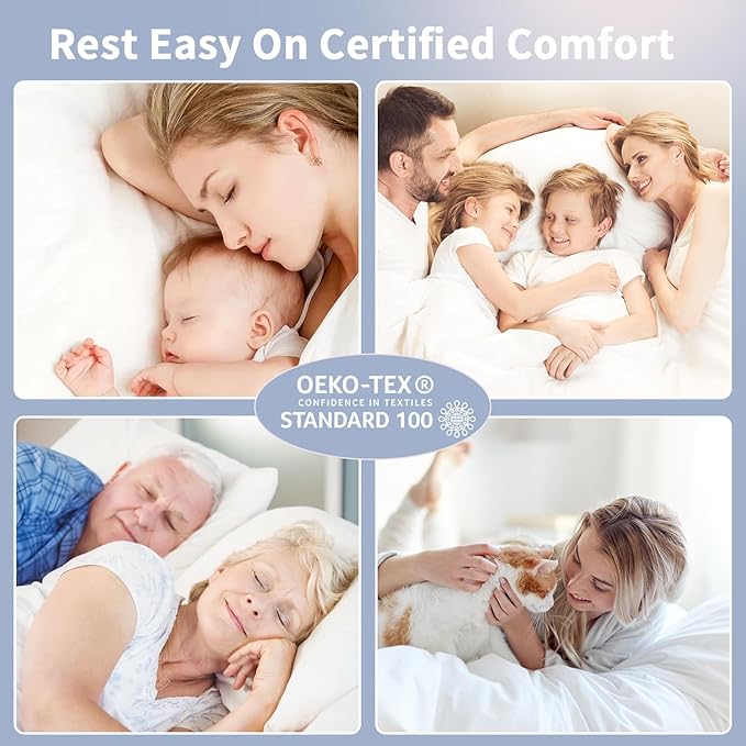 Extra Thick Fitted Mattress Topper - Full Size | Soft & Cooling Pillow Top Mattress Pad & Protector | Bed Topper for Back Pain, Straps Stretch 6" to 22" Deep
