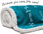 Chanasya Premium Healing Hugs Gift Blanket - for Hope Support Comfort Encouragement Sympathy - Breast Cancer Chemo Surgery Get Well Caring Gift Bed Blanket - Patient Women Men Friend (King) Teal