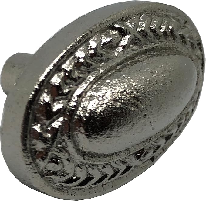 1.5"- Oval Dome Vine Style Handle in a Vintage Style Decor - use as Barn Door, Gate, Drawer and Cabinet Pull, Classic Iron Made Country Farmhouse pulls Silver color-BB512