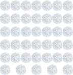 White Hydrangea Artificial Flowers Bulk, 40 Pcs Faux Hydrangea Flowers Heads, Artificial Fake Silk Hydrangea Flowers with Stems, White Flowers Artificial for Decoration Wedding Décor
