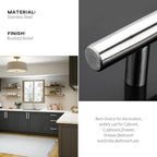 homdiy 200 Pack Drawer Handle Brushed Nickel Kitchen Hardware - HD201SN Cabinet Handles for Kitchen Furniture Hardware Derocative Straight Handle Pull, 8-4/5in Hole Centers