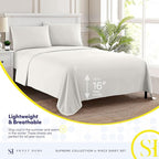 Twin Sheets - Breathable Luxury Sheets with Full Elastic & Secure Corner Straps Built In - 1800 Supreme Collection Extra Soft Deep Pocket Bedding Set, Sheet Set, Twin, Ivory