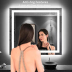 LOAAO 44"X36" LED Mirror for Bathroom, Lighted Bathroom Mirror with Lights, Anti-Fog, Dimmable, Memory Function, Easy to Install, Clear Reflection