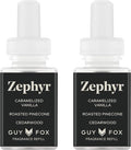 Pura & Guy Fox Home Scent Refill - Smart Air Diffuser - Up to 120-Hours of Luxury Fragrance per Refill - Essential - Clean & Safe Diffuser Fragrance - 2 Pack, Zephyr