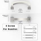 10 Pack Brushed Satin Nickel Cabinet Pulls 3 Inch(76mm) Kitchen Cabinet Handles Solid Zinc Alloy Cabinet Hardware Drawer Pulls