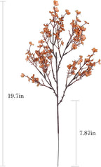 JAKY-Global Babys Breath Silk Artificial Flowers 12 Bundle Fake Plants Fall Decorations for Home Farmhouse Decor Wedding Party Decoration Bouquets DIY Garden (Dark Brown Pink 12pcs)