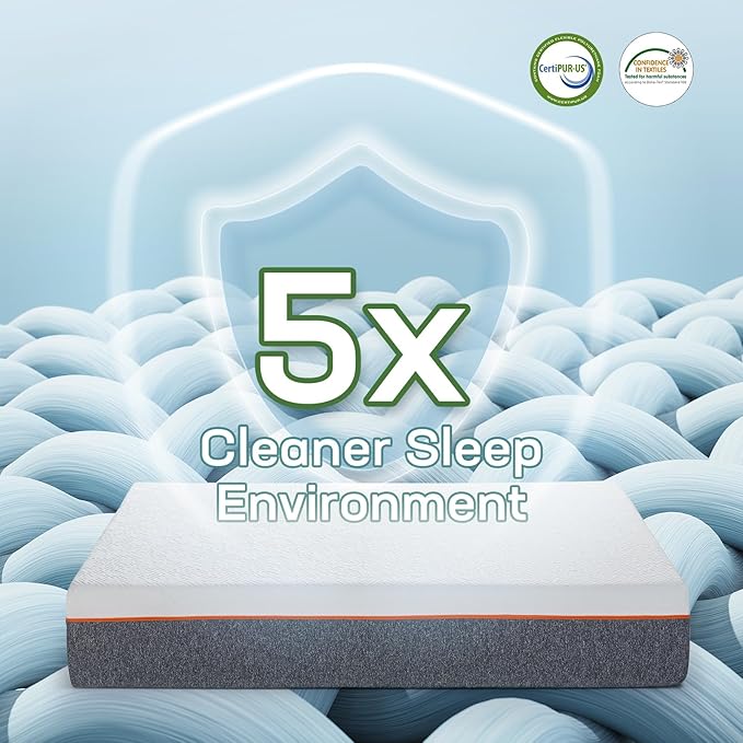 Marsail 10 Inch Twin Size Mattress, Cooling Gel Memory Foam, Fiberglass Free Breathable Cooling Bed Twin Mattress, Medium-Firm in A Box