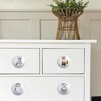 6 Pack 1.5" Safari Animal Ceramics Nursery Kids Cute Funky Decorative Cabinet Dresser Drawer Knobs (Hedgehog)