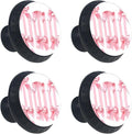 Pink Ribbon Bows on Striped White Pink Background Kitchen Cabinet Knobs, Decorative Dresser Knobs with Screws Pulls Handles Hardware Drawer Knobs for Home Furniture, 4 Pack