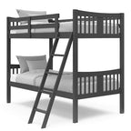 Storkcraft Caribou Bunk Bed Twin Over Twin Bunk Bed (Gray) - GREENGUARD Gold Certified, Twin Bunk Beds for Kids, Converts to 2 Individual Twin Beds, Bunk Beds for Kids