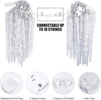 Minetom Icicle Lights Outdoor With Clips, 20ft 100 LED 20 Tubes Twinkling Crystal String Lights, Connectable Waterproof Hanging Christmas Lights Plug in for Eave Outdoor, Blue