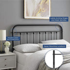 Modway MOD-6152-BLK Sage Twin Metal Headboard, Black