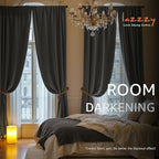 Lazzzy Velvet Blackout Curtains Thermal Insulated Room Window Drapes Super Soft Luxury Curtains for Living Room Bedroom Rod Pocket 2 Panels, Grey, 62" W x 108" L
