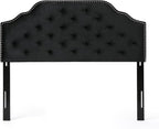 Christopher Knight Home Silas Velvet Headboard, Queen / Full, Black / Black
