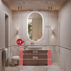 55"x28" Oval Led Bathroom Mirror with Lights, Frameless Backlit Vanity Mirror for Wall, Anti Fog Smart Mirror with 3 Colors Stepless Dimmable, Waterproof, Explosion-Proof, Vertical/Horizontal