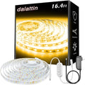dalattin Warm White LED Strip Lights, 3000K Tunable Soft White Light Strip 16.4ft, Bright 300 LEDs, White Led Lights for Bedroom, Mirror, Kitchen Decoration