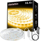 dalattin Warm White LED Strip Lights, 3000K Tunable Soft White Light Strip 16.4ft, Bright 300 LEDs, White Led Lights for Bedroom, Mirror, Kitchen Decoration