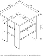 Furinno ANDREY Side Table, End Table, Night Stand with Open Shelves and Storage Bin, Bedside Table, for Living Room, Bedroom, Espresso