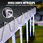 Minetom Christmas Icicle Lights - 2 Pack Total 200 LED 40 Tubes Twinkling Crystal Icicle String, Connectable Waterproof Hanging Christmas Lights Plug in for Winter Eave Holiday Outdoor Decoration