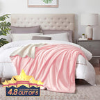 Walensee Sherpa Fleece Blanket (Twin Size 60”x80” Pink) Plush Throw Fuzzy Super Soft Reversible Microfiber Flannel Blankets for Couch, Bed, Sofa Ultra Luxurious Warm and Cozy for All Seasons