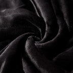 NANPIPER Fleece Blanket Sherpa Throw,Soft Fuzzy Blankets for Couch,Black 50"x60"