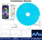 LED Neon Rope Lights, 13.1ft RGB LED Light Strip, 24V Music Sync App/Remote Control DIY Rope Light, IP67 Waterproof Gaming Neon Strip Lights for Bedroom Indoor Oudoor Décor
