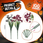 Lyrow 100 Bundles Violet Artificial Flowers, UV Resistant Faux Silk Flowers Outdoor, Fake Violet Bulk for Front Porch Hanging Garden Courtyard Farmhouse Home (Black and Red)