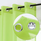 DUALIFE Lime Green Voile Sheer Curtains Grommet,Look Semi Sheer Windows Panels,Elegant Solid Color Touch Soft Drapes, 52X45 Inch for Living Room Bedroom,Set of 2 Panels