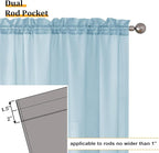 Aiyufeng 2 Pack: Basic Sky Blue Sheer Curtain Drapes 63 Inch Length 2 Panels for Living Room, Light Filtering Voile Drapes for Bedroom, Patio, Sliding Door, Each 40" W x 63" L
