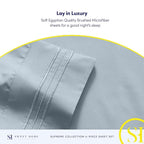 Twin Sheets - Breathable Luxury Sheets with Full Elastic & Secure Corner Straps Built In - 1800 Supreme Collection Extra Soft Deep Pocket Bedding Set, Sheet Set, Twin, Misty Blue