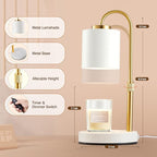 CASTLELIFE Candle Warmer Lamp with Timer & Dimmer, Height Adjustable Electric Wax Melt Warmer for Jar Candles, Gifts for Mom Home Decor, White Gold