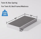 Twin XL Size Box Spring and Cover Set, 9 Inch High Profile Metal BoxSpring, Heavy Duty Structure Mattress Foundation, Noise Free, Non-Slip, Easy Assembly