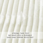 Cuddly Twin Size Blanket, Fluffy Fleece, Warm & Soft with Striped Pattern, 66x90 Inches, Cream